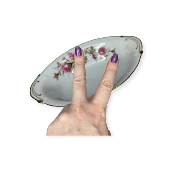 Vintage 1950s Royal Rose (Moss Rose) Fine China Japan Vegetable Serving Bowl - Picture 13 of 13